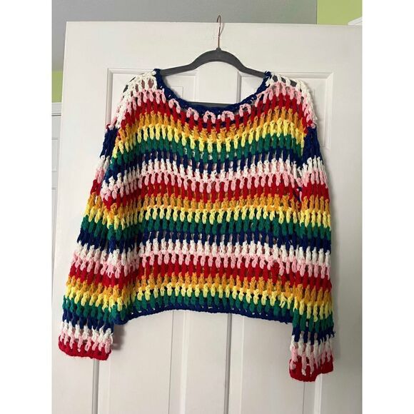 DARAH DAHL Rainbow Loose Knit Sweater - Picture 9 of 10